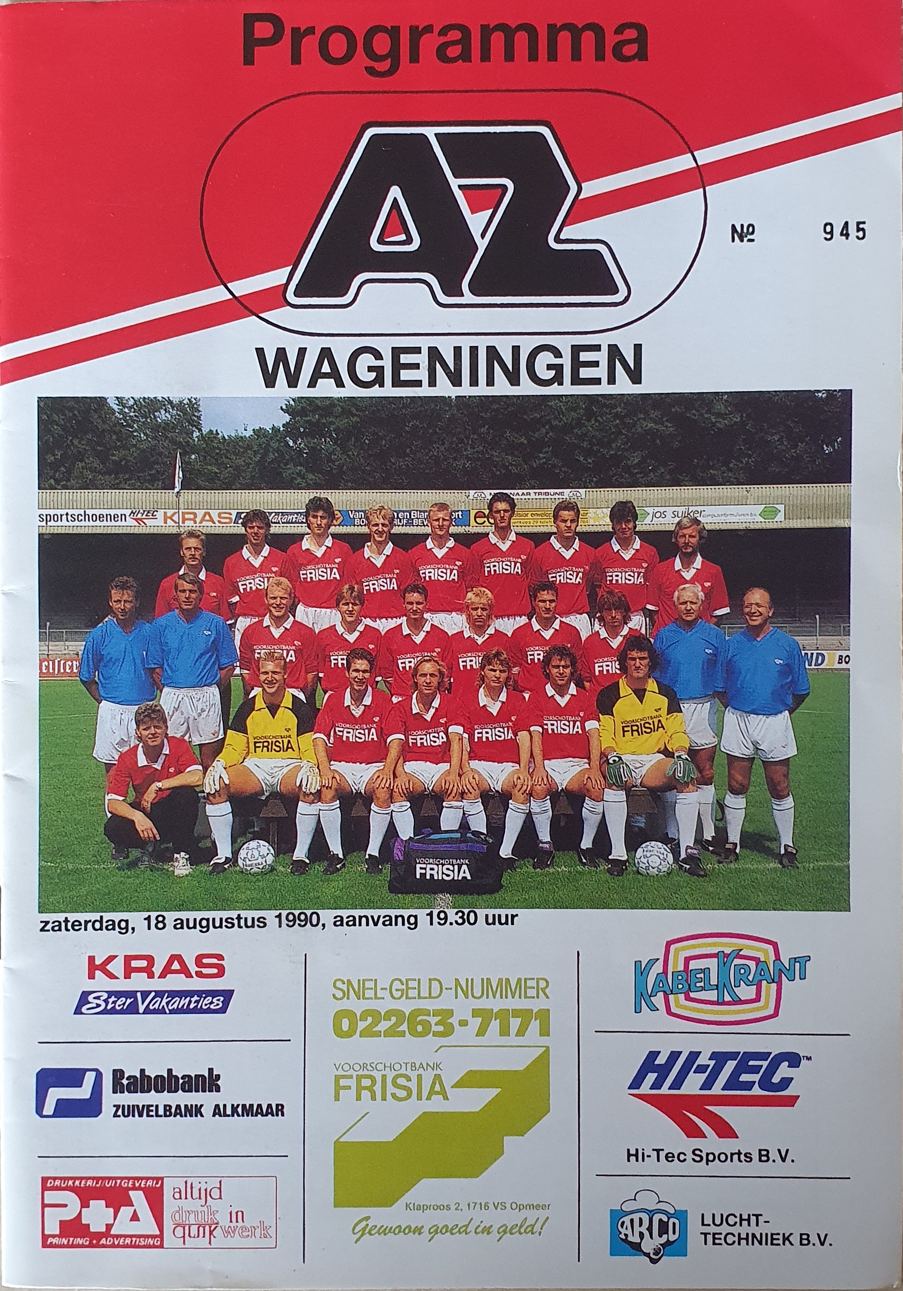 AZ Programma 18-aug-1990 Wageningen